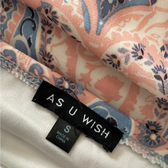 🌸 AS U WISH Maxi Dress Pink Blue Paisley Floral Boho‎ Peasant Fairy Cottagecore - Picture 6 of 8